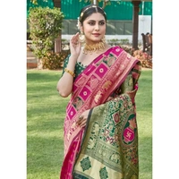 cotton silk jacquard saree with unstitched blouse