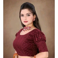 Stitched Georgette Blouse with Embroidery And Sequence Work Ready Made Georgette Blouse For Women - 32