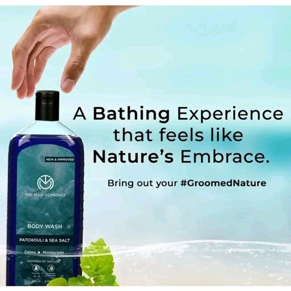The Man Company Patchouli & Sea Salt Perfumed Body Wash for Men for Smooth Skin - 2 x 200ml