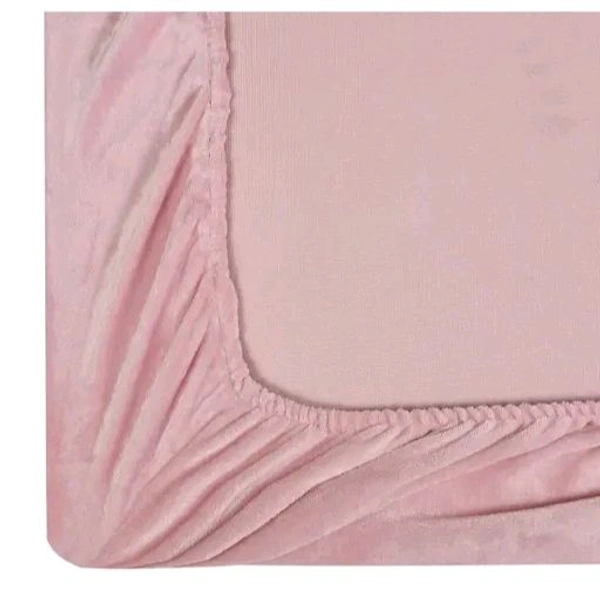Premium Woolen Fabric Warm Super Soft Single Bedsheet with 1 Pillow Cover. Warm fitted bedsheet specially made for Winter seasons [Size - 36x78x8 Inches] High Quality woolen bedsheets. with a zipper pillow cover ( L.Pink )