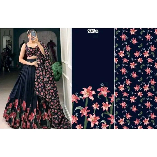 Women's Collection Dolla Silk Lehenga Choli Patola Print with Foil Work With Unstitched Blouse