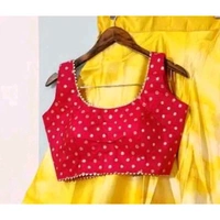 Silk Printed Semi-Stitched Lehenga with Unstitched Blouse and Dupatta