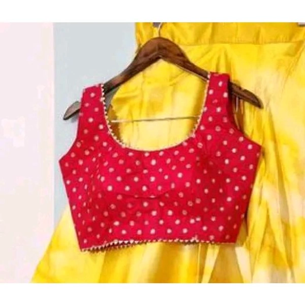 Silk Printed Semi-Stitched Lehenga with Unstitched Blouse and Dupatta