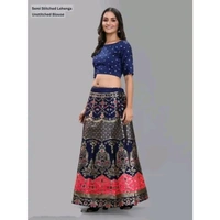 LATEST FANCY SELF DESIGN LAHENGA CHOLI with unstiched blouse