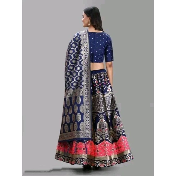 LATEST FANCY SELF DESIGN LAHENGA CHOLI with unstiched blouse