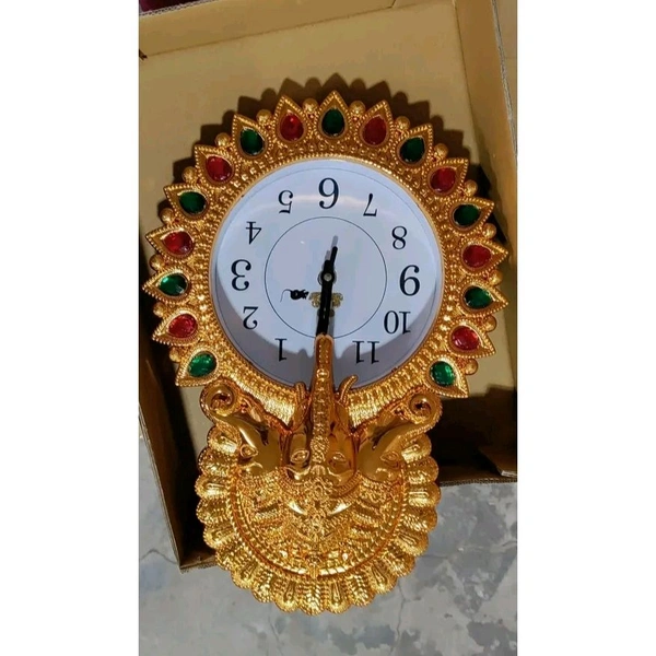 Shree Ganesh Wall clock golden 