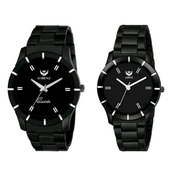 Black Couple Watch Combo | Watch for Men | Watch for Women | AM-8A