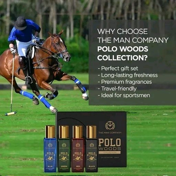 The Man Company Perfume Gift Set for Men 4 X 20ml - POLO WOODS COLLECTION | Travel Friendly Gift Set | Deo Perfume Body Spray