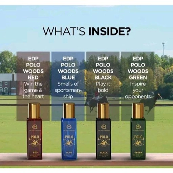 The Man Company Perfume Gift Set for Men 4 X 20ml - POLO WOODS COLLECTION | Travel Friendly Gift Set | Deo Perfume Body Spray