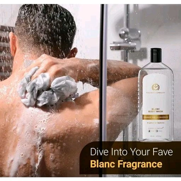 The Man Company BLANC Shower Gel, Refreshing Citrus Scent - 200ml | Tan Removal and Nourishing Body Wash