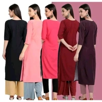 Women's Fashion Straight Crepe Multicolor Kurti (Pack of 5) - XXL