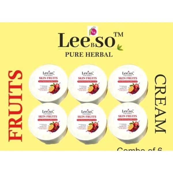 Leeso Skin Fruits Moisturizing Cream – 100ml (Pack of 6) | Deep Hydration for Soft, Smooth Skin