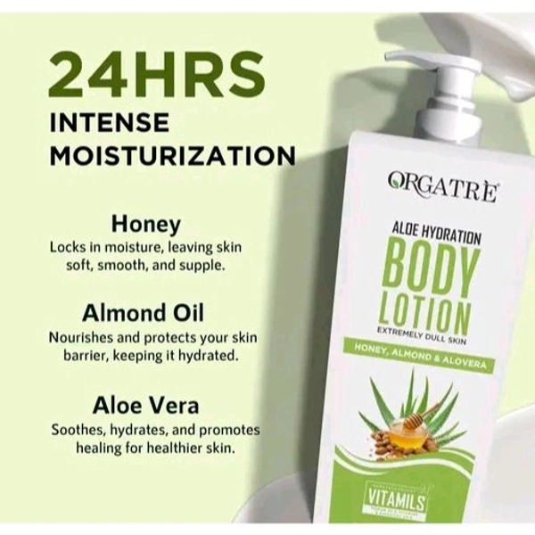 Orgatre Body Lotion 6in1 Aloe Hydration 24 hrs Intense Moisturizer for Dry & Dull Skin (400 ml)
