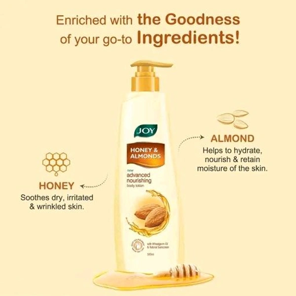 Joy Honey & Almonds Advanced Nourishing Body Lotion, Normal to Dry skin (500 ml)