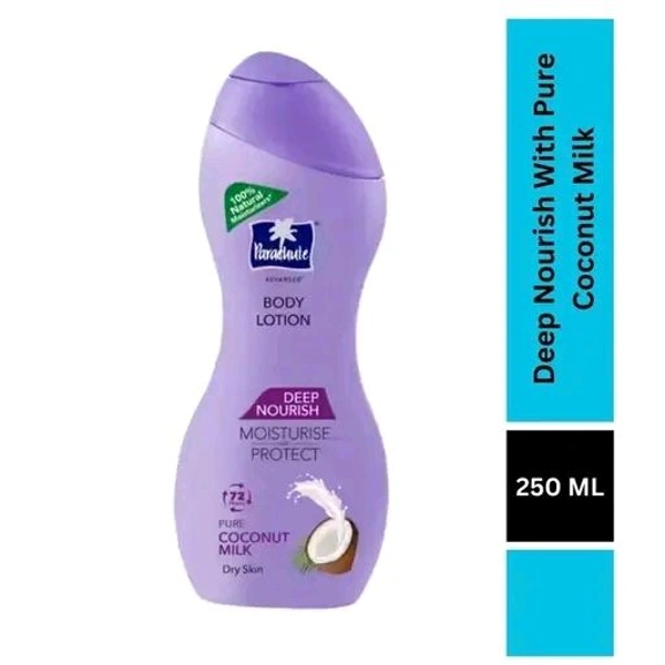 Parachute Advansed Deep Nourish,With Pure Coconut Milk,100 % Natural,Dry Skin Moisturizer,Winter Lotion, 250 ml