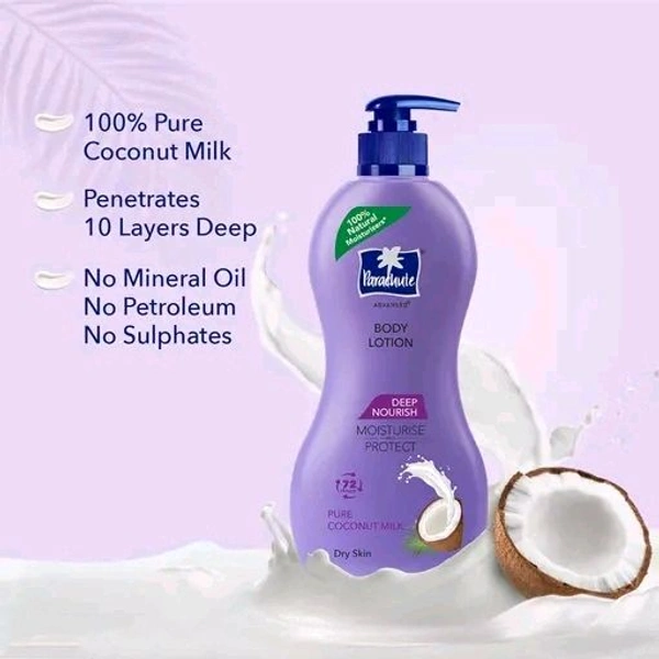 Parachute Advansed Deep Nourish,With Pure Coconut Milk,100 % Natural,Dry Skin Moisturizer,Winter Lotion, 250 ml