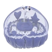 LOREM Pink 3 Pillow with Mosquito Protection Net & Round Shape Cotton Baby Bed for 0-1 Year BB21