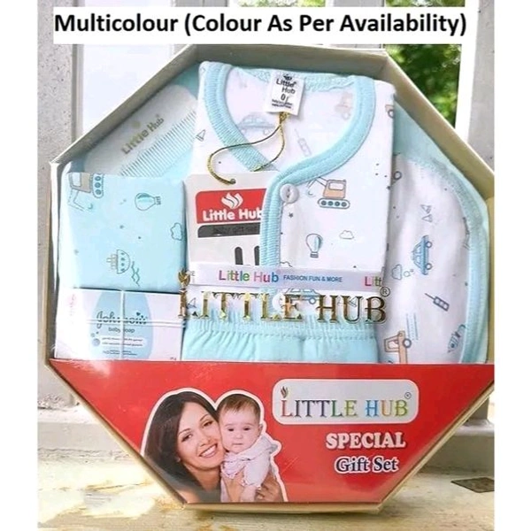Little New Born Hub Unisex Baby Dress (RANDOM multicolor) || Baby full cute dress set for kids Set of 7 pieces Colour as per availability )