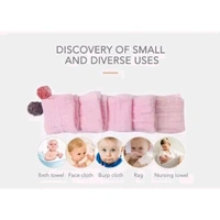 Frazix Muslin Cotton 6 Layer Printing Newborn Baby Boys Girls Face Towel Bibs Feeding Bath Towels for Kids(Size-10X10-Pack-5)