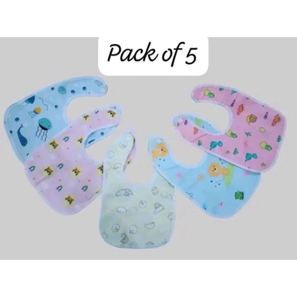WATERPROOF BIBS FOR BABY 0-2 YEAR USE (PACK OF-5)