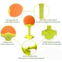 Baby Fruit Shape Silicone Teethers Soft Stick Chews Nibbler for Baby Dental Care BPA-Free for Infants Baby (Pack of 3) Teether Teether (Multicolor)