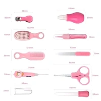 Portable Manicure Grooming Kit For New Born Baby | 10 In 1 Healthcare Accessories Set To Keep Infants & Toddlers Clean Perfect Nursery Gift With Nail, Hair, Ear Grooming Tools For Kids (Pink)