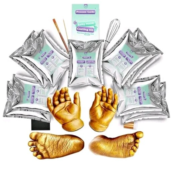 Two Hands and Two Feet Casting Kit for 0 to 9 Months Baby Handprint and Footprint Kit Unique Baby Shower Gift Keepsake for Newborn Baby Boy & Girl Birthday Gift 