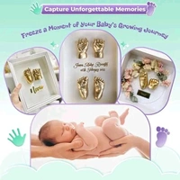 Two Hands and Two Feet Casting Kit for 0 to 9 Months Baby Handprint and Footprint Kit Unique Baby Shower Gift Keepsake for Newborn Baby Boy & Girl Birthday Gift 