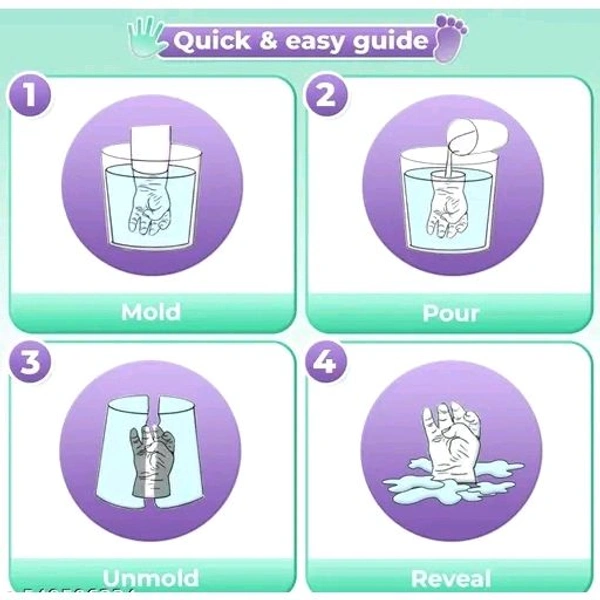 Two Hands and Two Feet Casting Kit for 0 to 9 Months Baby Handprint and Footprint Kit Unique Baby Shower Gift Keepsake for Newborn Baby Boy & Girl Birthday Gift 