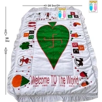 Naming Ceremony (Chhathi Set) With Mattress (Chhathi/Squire Pan Godadi Printed)Hosiery Soft Cloth Fabric, 0 to 3 Months. baby matters white , chathi pujan set