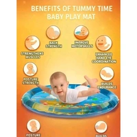 Baby Water Slapped Play Mat for Tummy Time | Inflatable Water Mat Toy for Infants | Fun Alphabet Activity Mat (65cm) | Leakproof Baby Play Mat for 3 month+ babies 