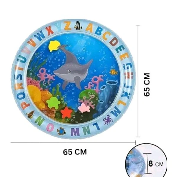 Baby Water Slapped Play Mat for Tummy Time | Inflatable Water Mat Toy for Infants | Fun Alphabet Activity Mat (65cm) | Leakproof Baby Play Mat for 3 month+ babies 