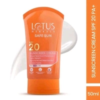 Lotus Herbals Safe Sun Sunscreen Cream - Breezy Berry SPF 20 PA+, Sweat & Waterproof, Berry extract, 50g