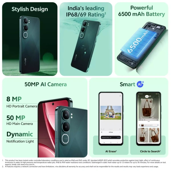 vivo Y31 5G (Diamond Green, 128 GB)  (4 GB RAM) - (4+128GB), Diamond Green