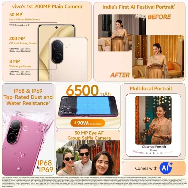 vivo V60e (Noble Gold, 256 GB)  (12 GB RAM) - (12+256G), Noble Gold
