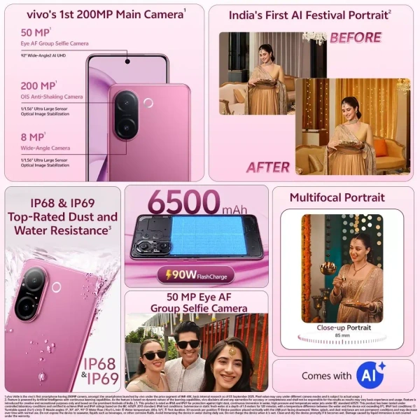 vivo V60e (Elite Purple, 128 GB)  (8 GB RAM) - (8+128G), Elite Purple