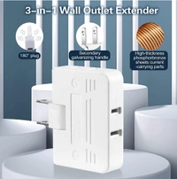 SAMEH 3 PCENF5284 Way Flat Wall Outlet Extender,2 Prong 180 Degree Swivel Wall Tap Plug,Quick & Space Saving Portable Charging Sockets for Home, School, Office, Travel