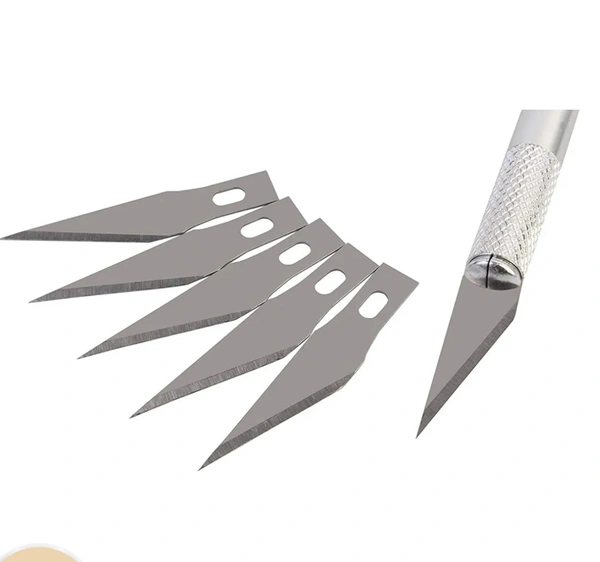 Mcare Detail Pen Knife with 5 Interchangeable Blades. Sharp Pen Cutter for crafts, arts, cutting & Precision Work