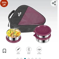 MILTON Trident Stainless Steel Lunch Box (3 Leak Proof Round Containers, 320 ml Each, 1 Spoon) with …See more