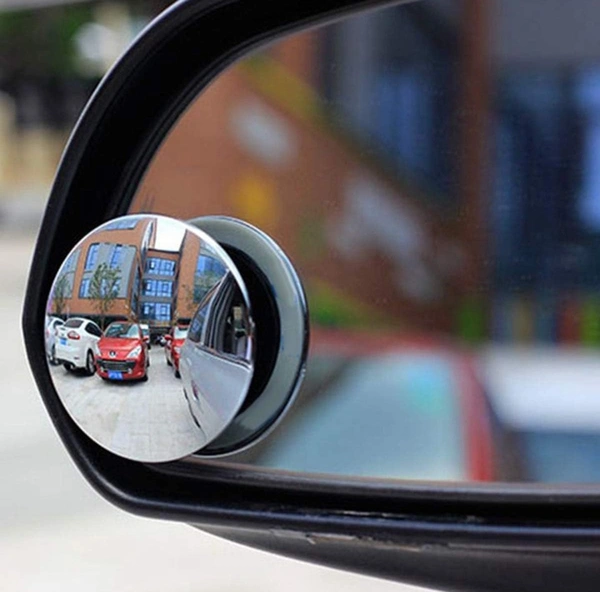 SARTE 3R Original Plastic Rear Blind Spot Round Convex Mirror with Adjustable Wide Angle for Cars (2 Pieces)