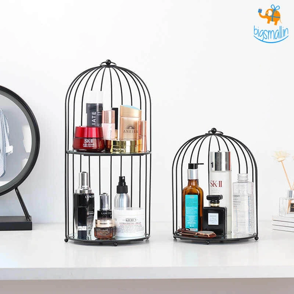 Metallic Cage Cosmetic Organizer