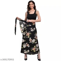 Floral Skirt - Black
