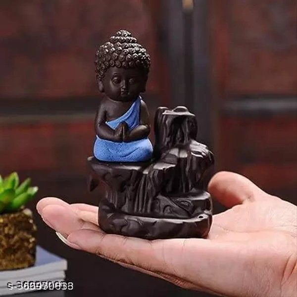 HK-Resin Buddha Backflow Smoke Fountain With 10 Pcs Cone Incense, Standard