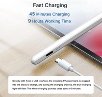 AJUK Magnetic Active Stylus Pen Compatible with iPad, Tablets,iOS & Android Smart Phone with Fast Charging Touch Pencil - White