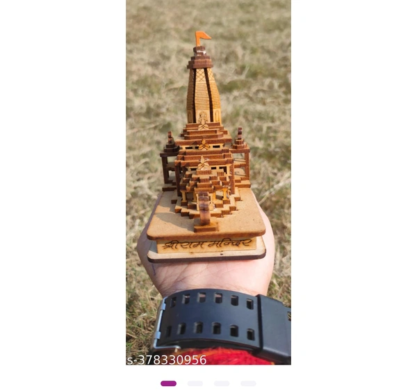 Haridwar Divine Ayodhya ji Shree Ram Dham Hanuman Mandir Temple For Home Puja, Temple, Diwali, Car DashboardName: Haridwar Divine Ayodhya ji Shree Ram Dham Hanuman Mandir Temple For Home Puja, Temple, Diwali, Car DashboardMaterial: WoodenType: RamProduct Length: 12 cmProduct Height: 12 cmProduct Breadth: 6 cmNet Quantity (N): 1Haridwar Divine Shri Ram Mandir 3-D Model of is Hand