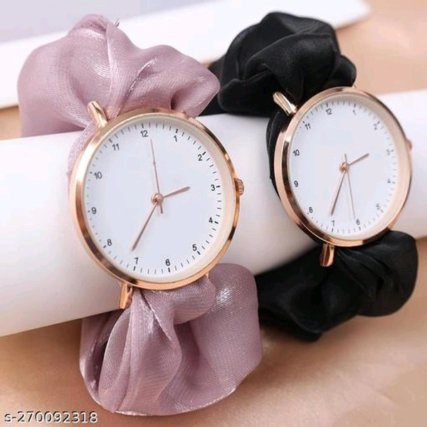Scrunchies PCENF5387 Watch Strap Cloth Soft Pattern Solid Fabric Wristband Elastic Scrunchy Bands Watch for Women & Girls Bracelet Watch For Ladies Classic and Unique Scrunchies Strap*Strap Material: AlloyCase/Bezel Material: AlloyCase: OvalClasp Type: BraceletDate Display: NoDial Color: WhiteDial Design: SolidDial Shape: AsymetricalDual Time: 