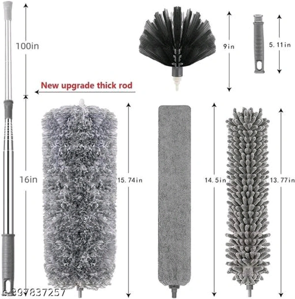 Microfiber PCENF5407 Feather Duster 4PCS - Extendable & Bendable Dusters with Long Extension Pole, Washable Lightweight Dusters for Cleaning Ceiling Fan, High Ceiling (3 in 1 Duster)Name: Microfiber Feather Duster 4PCS - Extendable & Bendable Dusters with Long Extension Pole, Washable Lightweight Dusters for Cleaning Ceiling Fan, High Ceiling (3 in 1 Duster)Brush Material