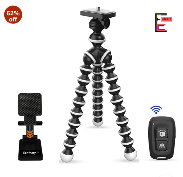 Eenfnety ™ Stands Gorilla Tripod/Mini 33 CM (13 Inch) Tripod for Mobile Phone with Phone Mount & Remote, Flexible Gorilla Stand for Point and Shoot & Action Cameras