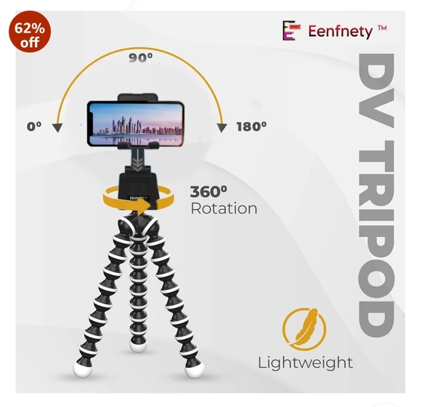 Eenfnety ™ Stands Gorilla Tripod/Mini 33 CM (13 Inch) Tripod for Mobile Phone with Phone Mount & Remote, Flexible Gorilla Stand for Point and Shoot & Action Cameras