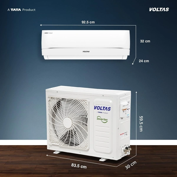 Voltas 1.5 ton 3 star Rating Inverter Split AC(183INV CAV, White) - White